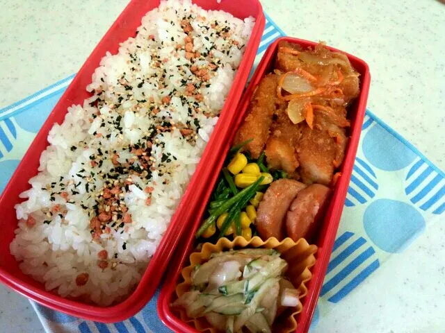 Snapdishの料理写真:イカの甘酢あんかけ弁当|うさっちさん