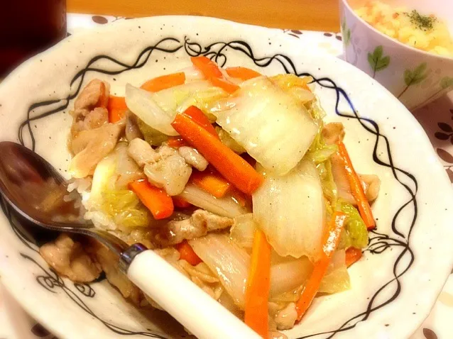 Snapdishの料理写真:さっぱり鶏ガラの中華丼☆|めんこさん