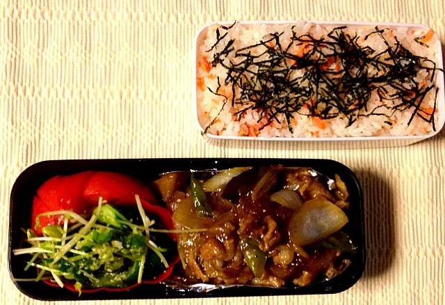 秋近し長茄子と豚肉の香味炒め弁当|Cabezon.Nakamuraさん