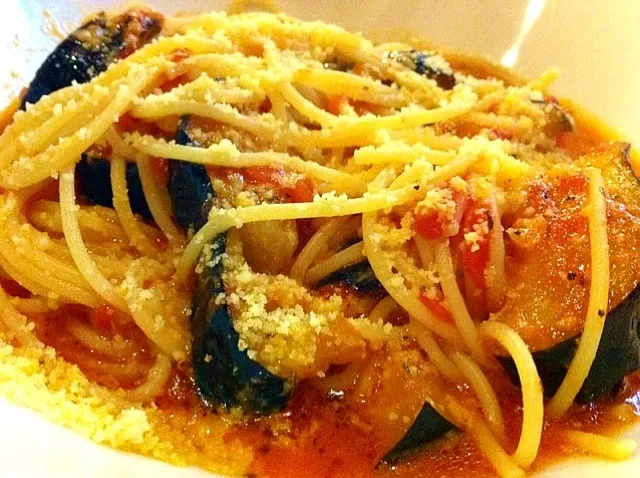 なすとトマトのパスタ|tku🍅🍝🍜🍝🍜🍝🍅さん