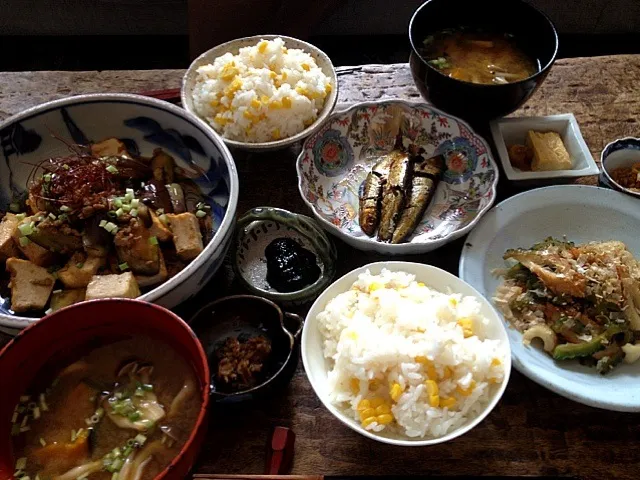 Snapdishの料理写真:茶色いお昼ゴハン🍚|marimariさん