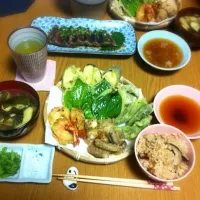 Snapdishの料理写真:天ぷらセット笑|なみたさん