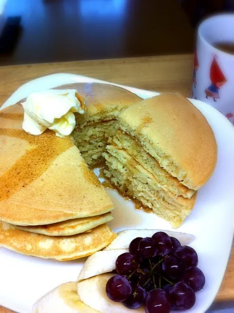 コストコ、パンケーキミックスでパンケーキモーニング(^O^)／メープルかけてo(^▽^)o|なつきさん