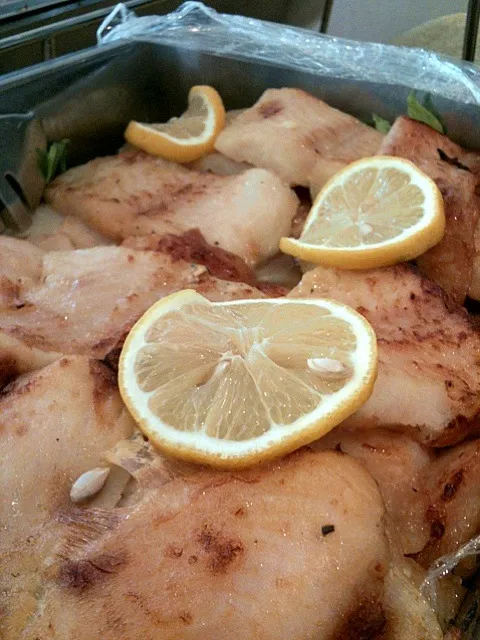 Snapdishの料理写真:Baked Fish w White Lemon|Carol Pohさん