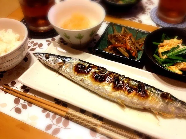 秋刀魚の塩焼き定食(@￣ρ￣@)|めんこさん