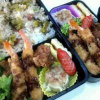 Snapdishの料理写真:エビフライ弁当！！