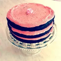 Double chocolate cake w/raspberry buttercream