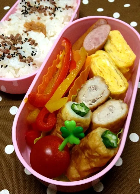 Snapdishの料理写真:豚肉ロールの照り焼き弁当|kokoさん