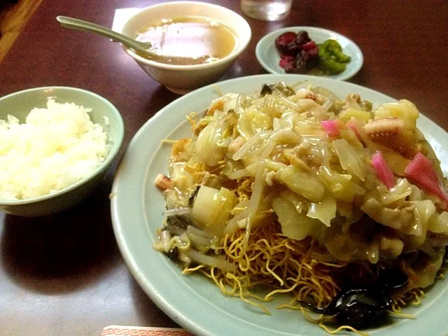 Snapdishの料理写真:皿うどん（固麺）定食|chan mitsuさん