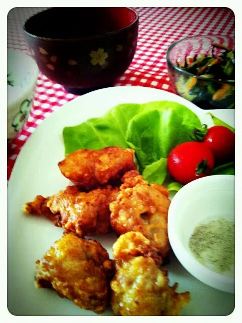 唐揚げ♪ひじきサラダ♪|mika.さん