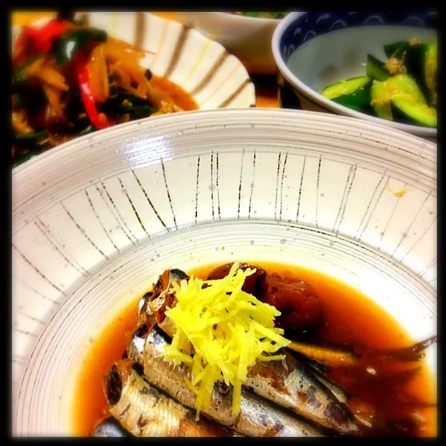 鰯の梅干し煮、ほねまでたべてぇ〜煮🐟|keikoさん