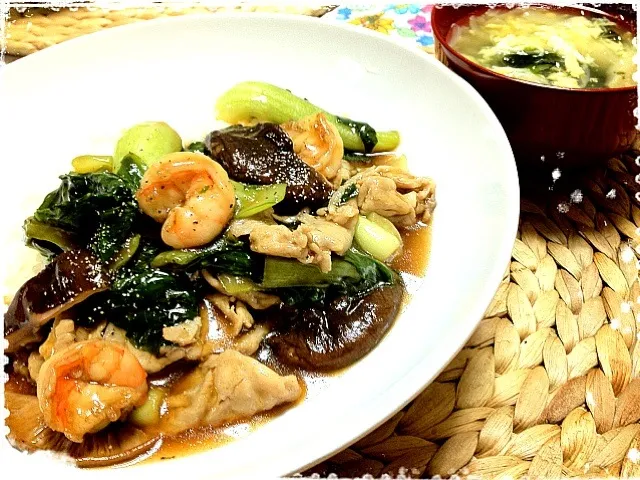 和風あんかけ丼🍴卵スープ🍲|Kaori Takedaさん