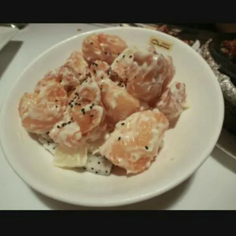 king prawn with potatos salad|XIYUAN LIさん