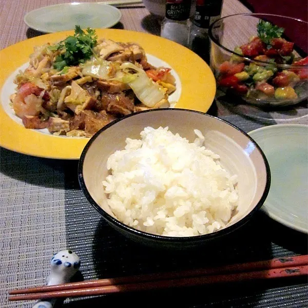 Snapdishの料理写真:在庫一掃晩ごはん|Keiさん