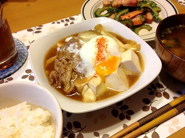 すき煮風定食♪( ´▽｀)|めんこさん