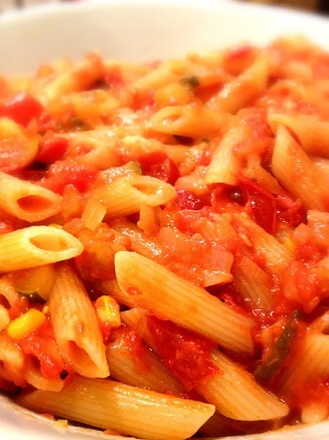 penne with ratatouille in tomato sauce|Junya Tanakaさん