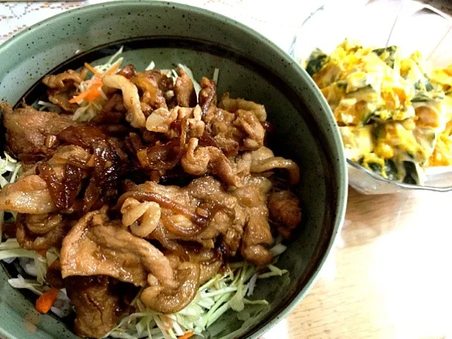 豚丼&かぼちゃのマヨネーズ和え|ホッシーさん