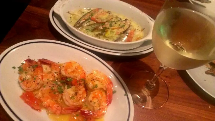 ｴﾋﾞのｶﾞｰﾘｯｸｿﾃｰ ＆ ｵｲﾙｻｰﾃﾞｨﾝのｵｰﾌﾞﾝ焼き|shimaさん