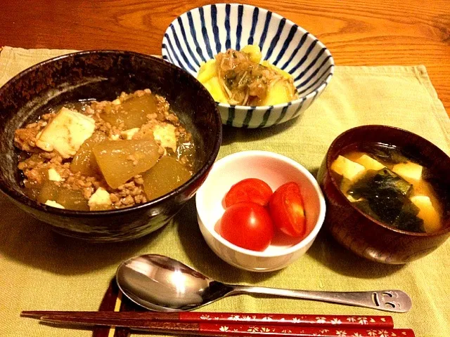 冬瓜とそぼろ餡丼|mocoさん