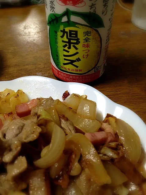 豚肉野菜炒めに、旭ぽん酢w|Kojiさん