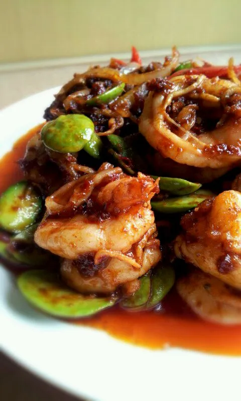 prawn with assam petai. i dont eat spicy food usually but i love this!|Ellison C.さん