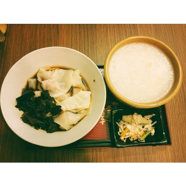 Scallop Porridge w/ Dumplings and Mei Cai|Justinaさん