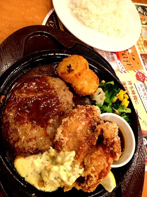 ハンバーグとチキン南蛮セット|チカさん