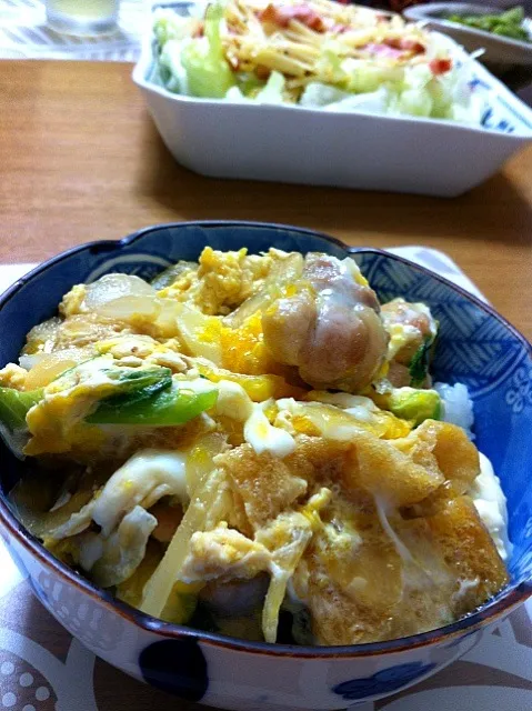 親子丼とポテトの＆ベーコンソテーのサラダ|子パリさん