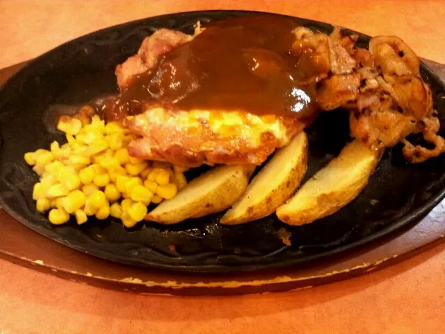 hot plate chicken and pork|kelly limさん