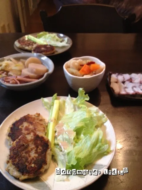 今日はお焼きと煮物、タコの刺身。|bongさん