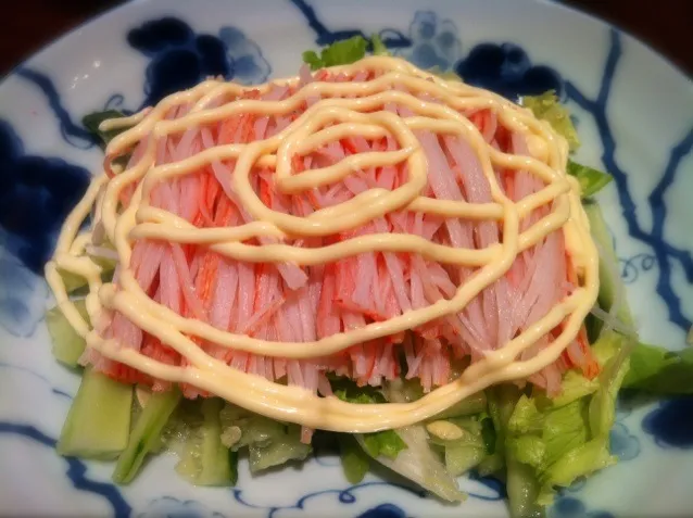 my own-made kanikama salad ;D|Soiさん