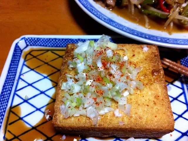 Snapdishの料理写真:厚揚げ焼き|あられさん