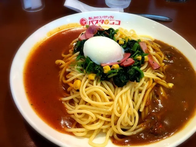 あんかけスパ  ほうれん草ダブルソース|たけさん