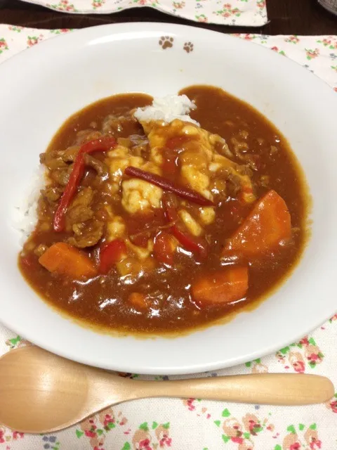 Snapdishの料理写真:旦那のトマトカレー|kozueさん