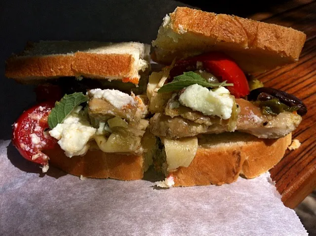 homemade bread chicken olive sandwich|Celine Cossou-Bordesさん