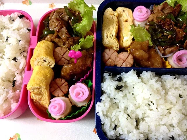 Snapdishの料理写真:通学弁当&パパ弁当|marinaさん