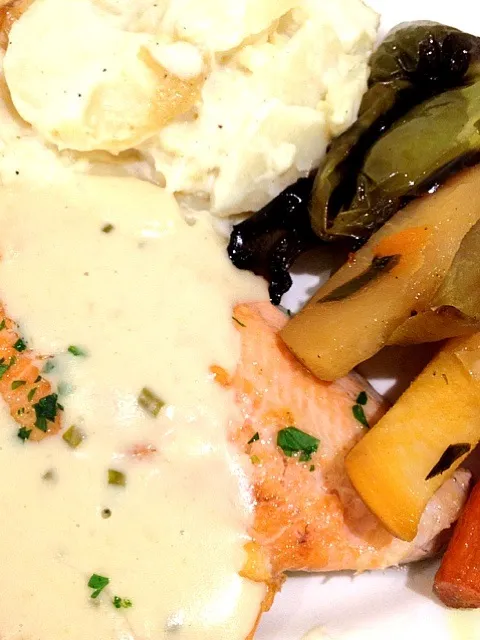 Quebec trout w/apple and horseradish sauce|椰サゴさん