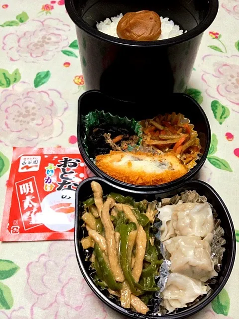 高３男子の本日のお弁当。私の担当は、詰めただけ。(^_^;) #obentou   #obento   #bentou    #bento  #gohan|Takashi H.さん