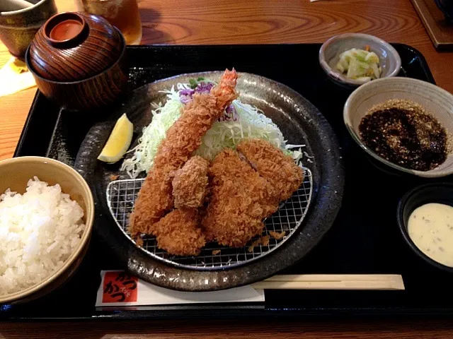 海老フライ盛合せ定食|すかラインさん