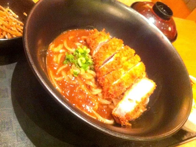 deep-fried pork cutlet curry udon set|skyblueさん