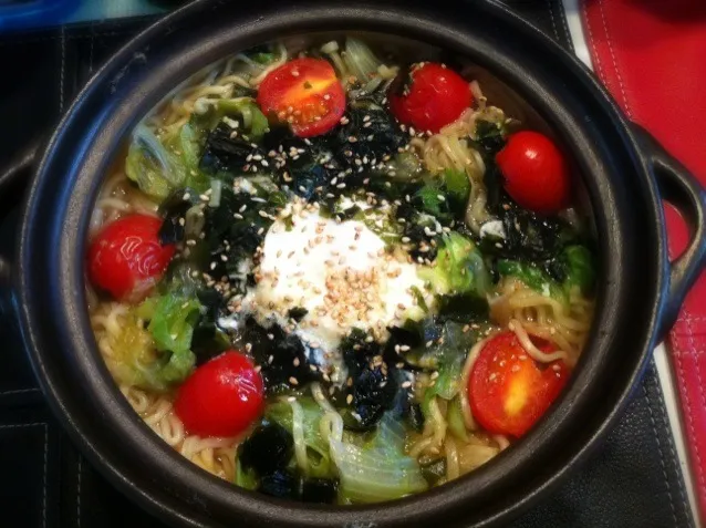 海鮮サラダラーメン(マルちゃん正麺  塩味)|たけさん