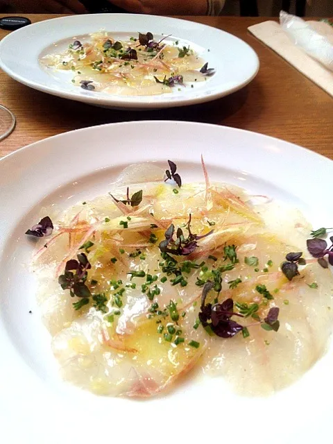 パスタランチの前菜はカルパッチョにしたのだ|しーさん