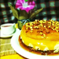 Snapdishの料理写真:caramel almond yogurt cheesecake|My passion is here. Do follow me. ^^さん