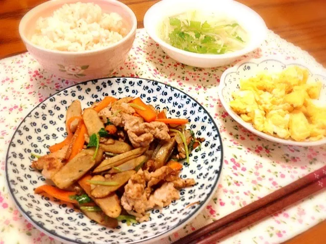 ごぼうと豚肉の甘辛炒め♡|ずぼら管理栄養士ママさん