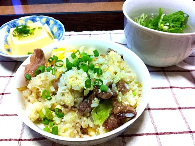 塩カルビ炒飯|おりぼーさん