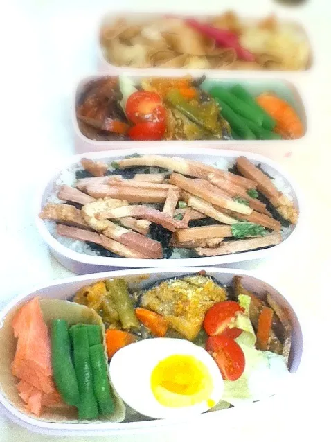 今日のJK&OL弁当。ゆずごしょうつけ麺屋のチャーシューうまうま❤|hoppycowさん