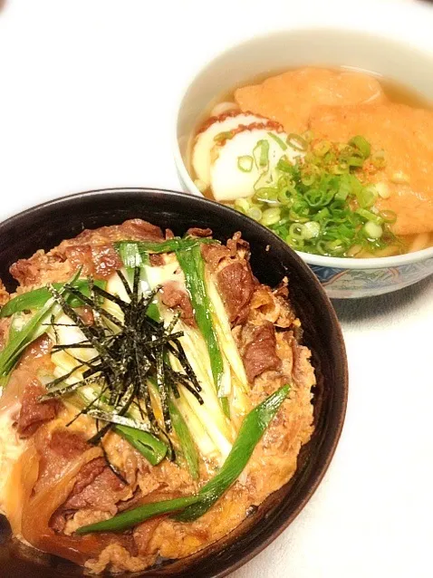 Snapdishの料理写真:他人丼(絶滅危惧種)＆けつねうろん|にょんにいさん