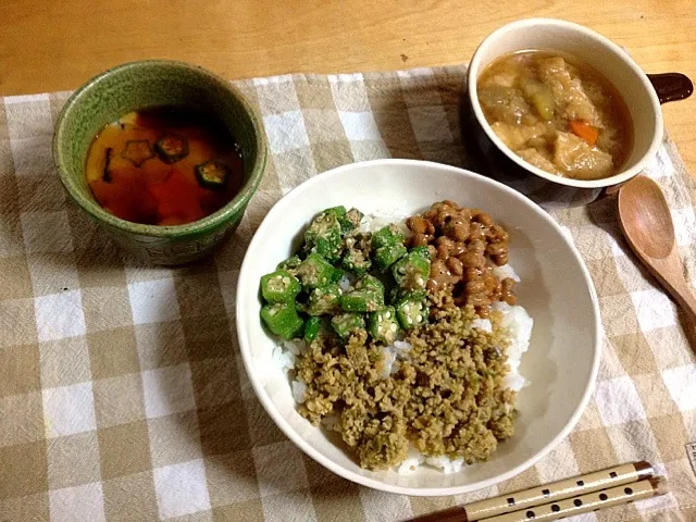 高野豆腐のそぼろ丼、豆乳茶碗蒸し|きじ きよこさん