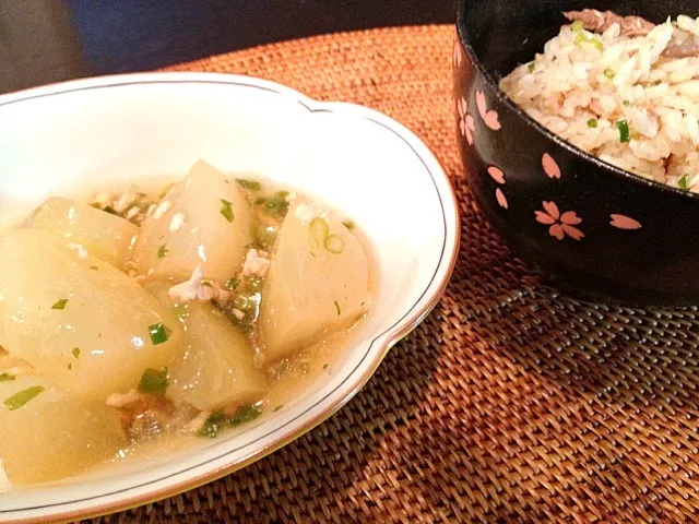 冬瓜の煮物と秋刀魚ご飯|高柳達夫さん