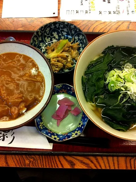 わかめうどんとカレー丼|yamazatさん